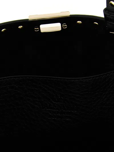 Valentino Borsa A Mano Rockstud In Pelle Nera  Donna