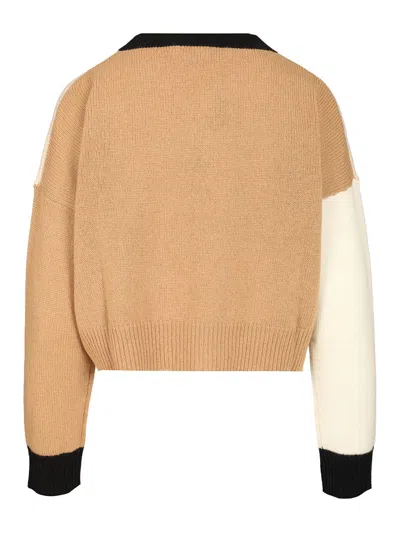Marni Women Ppnk Color Block Cashmere Cropped Sweater In Neutral