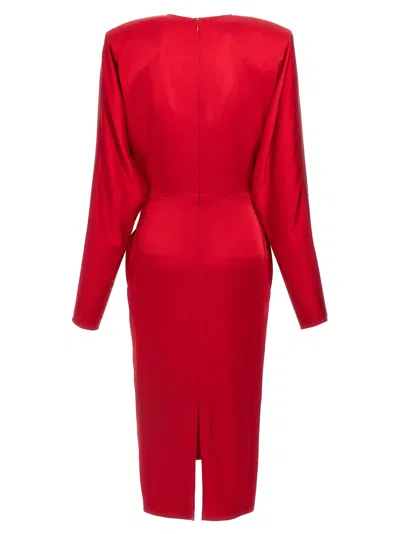 Stella Mccartney Satin Twist Midi Dresses Red