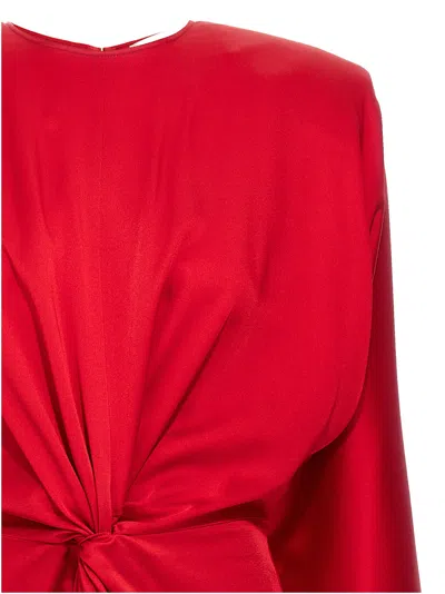 Stella Mccartney Satin Twist Midi Dresses Red