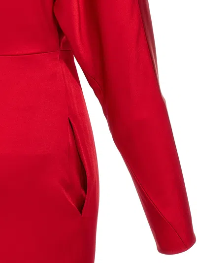 Stella Mccartney Satin Twist Midi Dresses Red