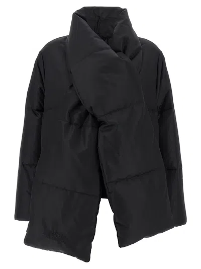 Mm6 Maison Margiela Scarf Down Jacket Puffer Jackets Black In Black