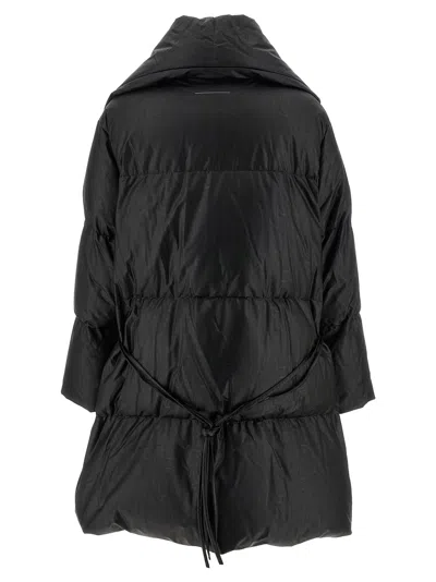 Mm6 Maison Margiela Scarf Down Jacket Puffer Jackets Black In Black