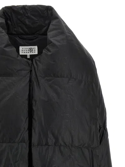 Mm6 Maison Margiela Scarf Down Jacket Puffer Jackets Black In Black