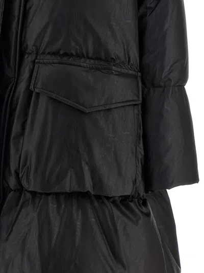 Mm6 Maison Margiela Scarf Down Jacket Puffer Jackets Black In Black
