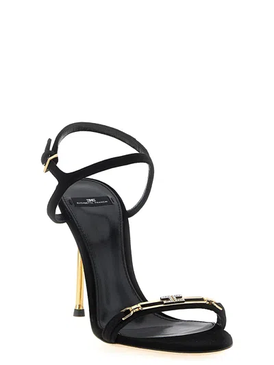Elisabetta Franchi Sculpture Heel Sandals Black