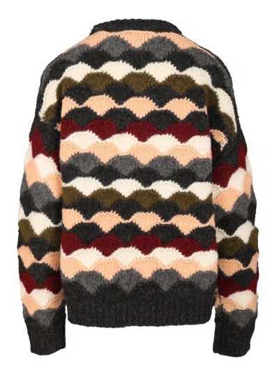 Alanui Shattered Stripes Sweater Knitwear Multicolor In Brown