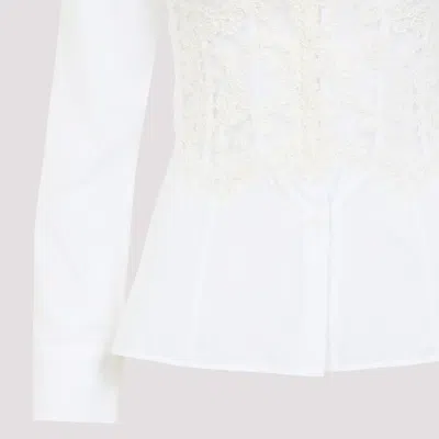 Ermanno Scervino Cotton Shirt Lace Detailing
