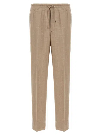 Brioni 'asolo' Trousers Elastic Waistband In Neutral