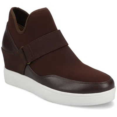 Journee Collection Journee Womens Damari High Top Stretch Wedge Sneaker