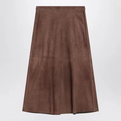 S Max Mara ' Brown Skirt In Suede
