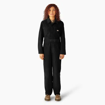 Dickies Women's Corduroy Long Sleeve Coveralls In Black
