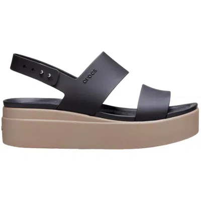 Crocs Brooklyn Low Wedge Black / Mushroom 206453 Women's