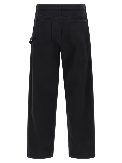 Jw Anderson Twisted Workwear Denim Jeans In Black
