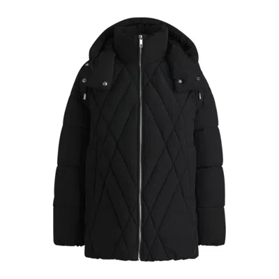 Hugo Boss Water-repellent Jacket With Seasonal Quilting In Black
