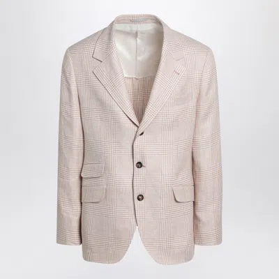 Brunello Cucinelli Papaya-colored Prince Of Wales Jacket In Neutral
