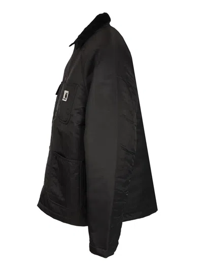 Carhartt W' Alumni Chore Coat Nylon Sateen Jackets Black In Black