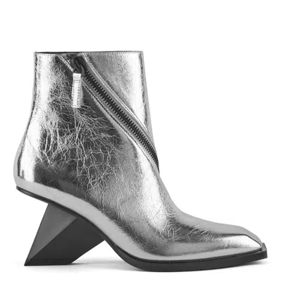 United Nude Rockit Zip Bootie In Silver