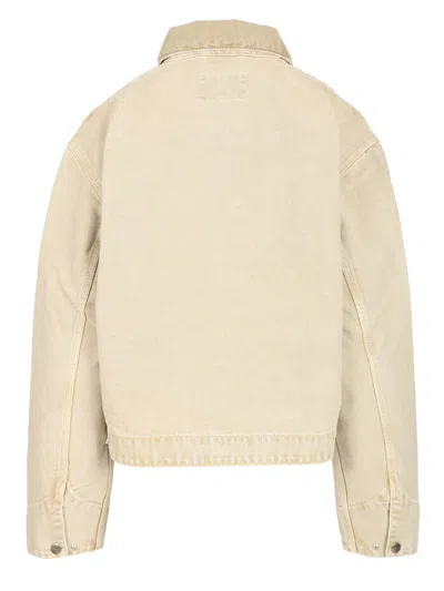 Carhartt Emery Organic-cotton Zip-up Denim Jacket In Neutral