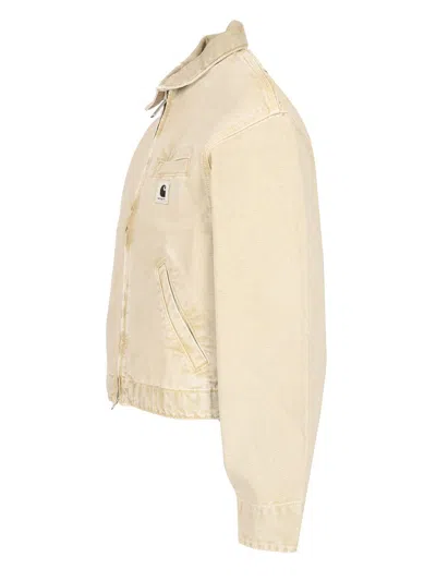 Carhartt Emery Organic-cotton Zip-up Denim Jacket In Neutral