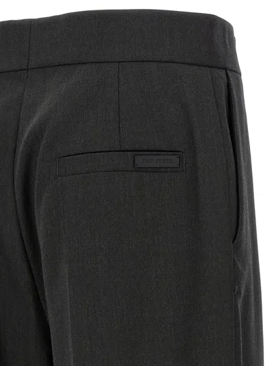 Fear Of God Herringbone Patterned Wool Pants With Relaxed Fit In Black