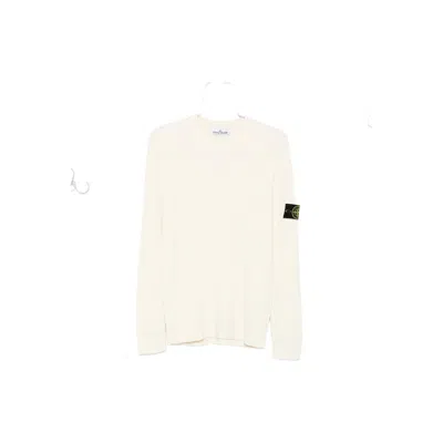 Stone Island Buttoned-patch Knitted Sweater In Neutral