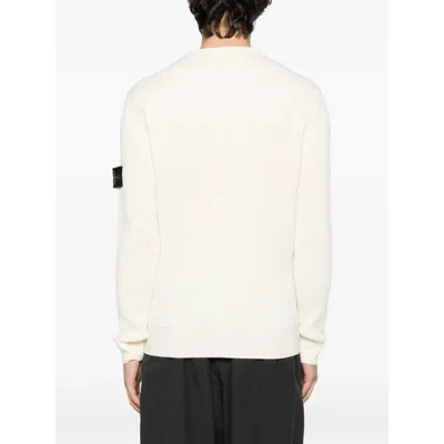 Stone Island Buttoned-patch Knitted Sweater In Neutral