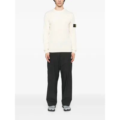 Stone Island Buttoned-patch Knitted Sweater In Neutral