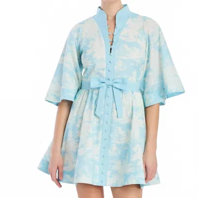 Mestiza New York Carmen Mini Dress In Powder Toile In Blue