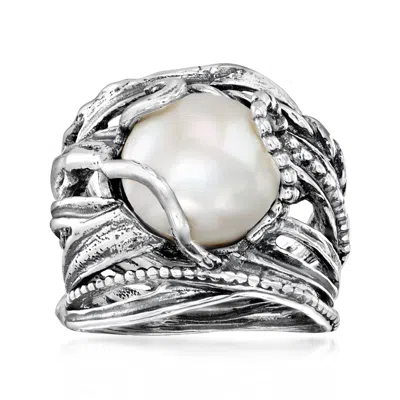 Ross-simons 12-12.5mm Cultured Pearl Ring In Sterling Silver