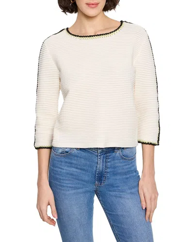 Nic + Zoe Nic+zoe Ottoman Stitched Sweater In White