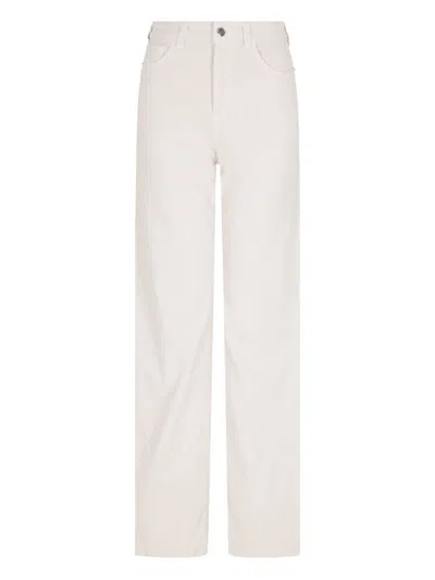 Emporio Armani Mid-rise Wide-leg Denim Jeans With Belt Loops In White