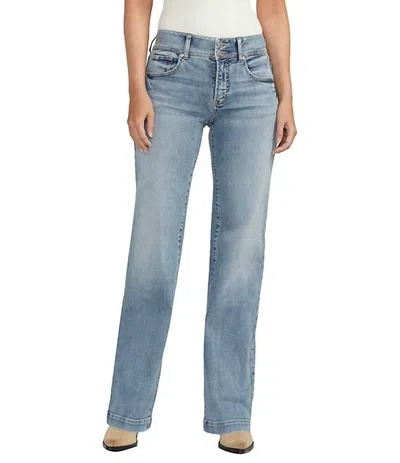 Silver Jeans Co. Suki Mid Rise Power Stretch Trouser Jeans In Light Wash In Blue