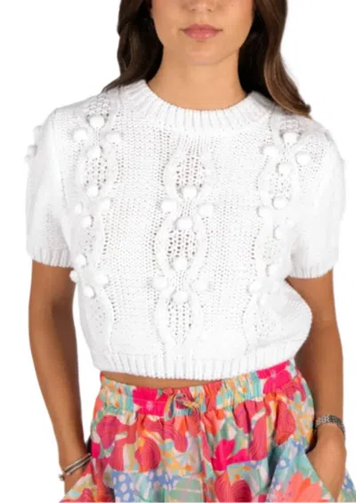 Sincerely Ours Selfie Knit Crop Sweater Top In White In White