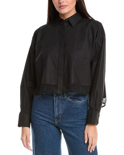 Rag & Bone Beatrice Cropped Combo Shirt In Black