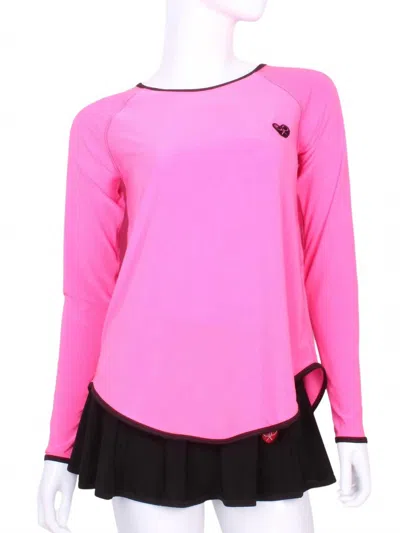 Love Love Tennis Women's Tie Back Long Sleeve Tee In Pink