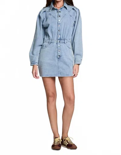 Saltwater Luxe Ellerie Mini Dress In Stone Wash Denim In Blue