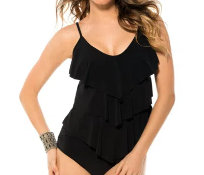 Magicsuit Rita Triple Tier Tankini Top In Black In Black