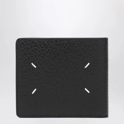 Maison Margiela Black Four Stitches Bi-fold Wallet In Black