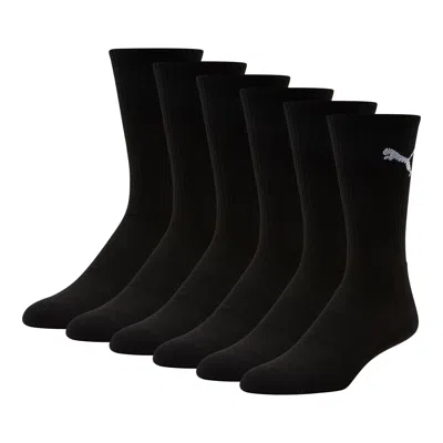 Puma Men's Half-terry Crew-length Socks [3 Pairs] In Black