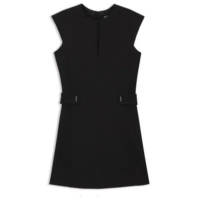 Hugo Boss Boss Dumia Belted A-line Dress In Black
