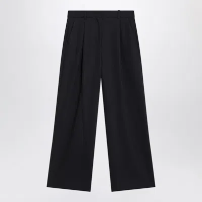S Max Mara Women's Midnight Blue Crêpe Wool Trousers
