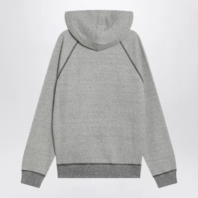 Chloé Hooded Cotton Blend Sweatshirt With Kangaroo Pocket In Gray