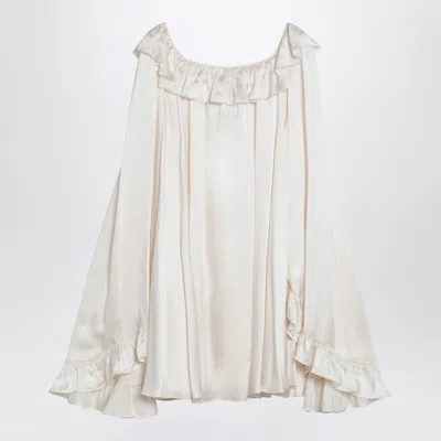 Chloé Flared Sleeves Silk Mini Dress In White