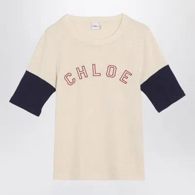 Chloé Wool And Cotton T-shirt With Logo