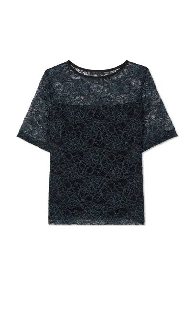 St John Bateau Neck Sleeve Top In Green