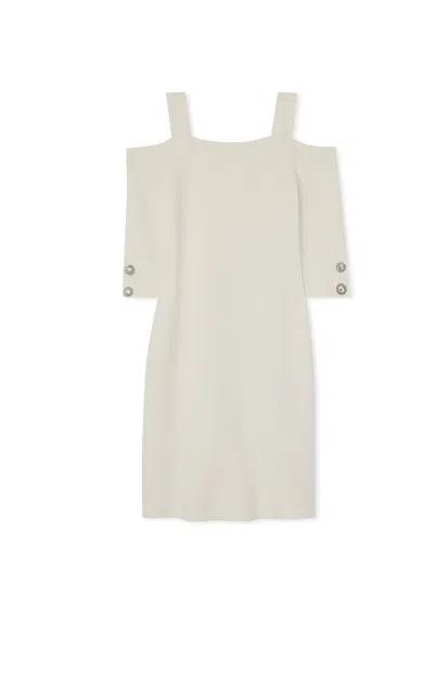 St John Stretch Knit Dress In White