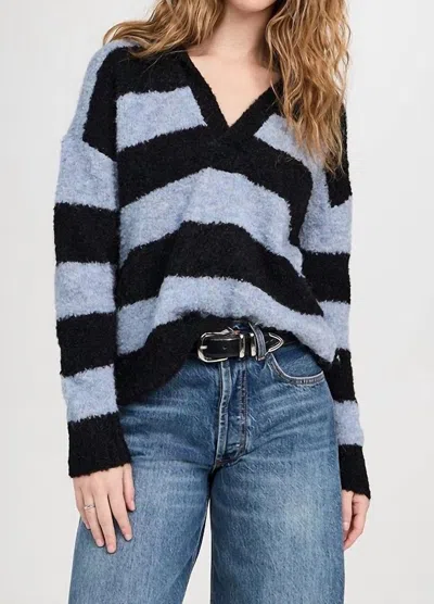 Amo Christina Stipe Sweater In Bluebird