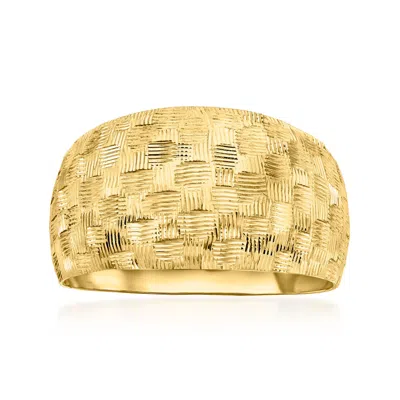 Ross-simons Italian 14kt Yellow Gold Basketweave-pattern Ring
