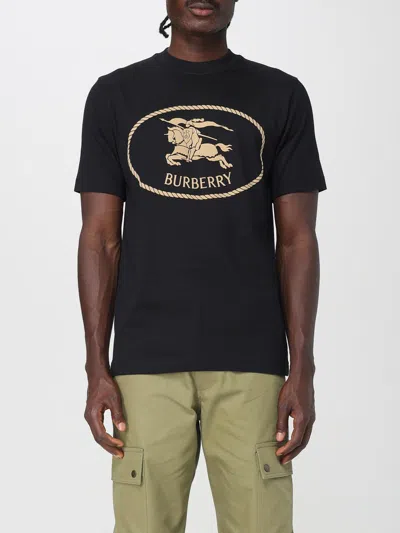Burberry Mens Brand-print Crewneck Cotton-jersey T-shirt Black Xl